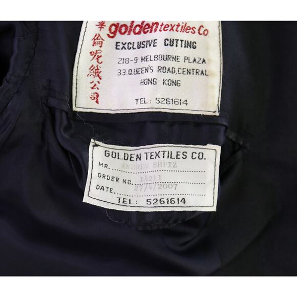 Custom Tailored Solid Navy Blue 2-Btn Wool Blazer Jacket 38S - Picture 10 of 10